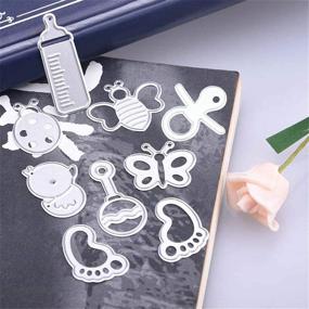 img 3 attached to 🔪 Tikii Metal Cutting Dies: Baby Pacifier, Duck, Butterfly, Bee, Ladybird, Toy, Feeding Bottle, Footprints - Ideal for Card Making and Scrapbooking