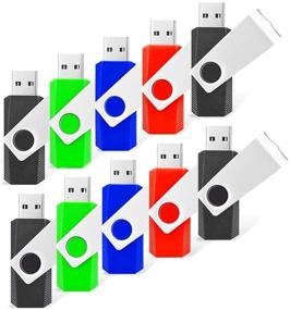 img 4 attached to 📦 High-Capacity Data Storage Solution: 10 Pack 32GB USB Flash Drive Set with RAOYI Thumb Drive Memory Sticks - USB 2.0 Jump Drive Bulk Zip Drive