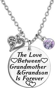 img 3 attached to TISDA Grandson Grandmother Necklace Birthstone