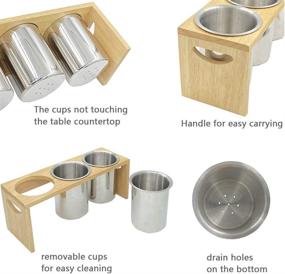 img 2 attached to 🍴 Stainless Steel Cutlery Holder with Wood Base - Efficient Flatware Caddy