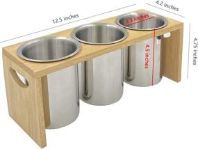 img 3 attached to 🍴 Stainless Steel Cutlery Holder with Wood Base - Efficient Flatware Caddy