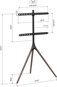 img 2 attached to 📺 Promounts Modern TV Floor Stand: Universal 180° Swivel Corner Mount with Beech Wood Legs for 47-70 Inch Curved or Flat Screen TVs