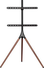 img 4 attached to 📺 Promounts Modern TV Floor Stand: Universal 180° Swivel Corner Mount with Beech Wood Legs for 47-70 Inch Curved or Flat Screen TVs