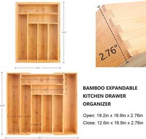 img 3 attached to 🗄️ Organize Your Silverware with PURENJOY Bamboo Expandable Drawer Organizer: Adjustable Cutlery and Utensil Tray Dividers