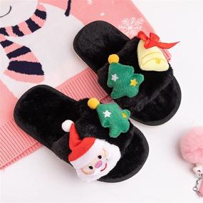 img 2 attached to Slippers Fluffy Outdoor Rainbow Numeric_1_Point_5 Boys' Shoes