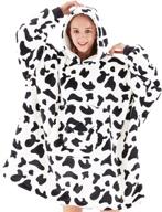 🐄 octrot dairy cow oversized wearable blanket hoodie: warm sherpa fleece sweatshirts with giant front pocket for adults, men, women, teens - cozy plush hooded blankets logo