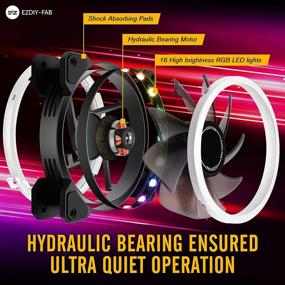 img 1 attached to 🌈 Experience Stunning RGB Lighting with EZDIY-FAB Dual Ring 120mm Case Fans - Sync with 5V Motherboard, Adjustable Speed, 10-Port Fan Hub X, and Remote Control - 3 Pack