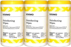 img 4 attached to 🍋 Amazon Brand - Solimo Disinfecting Wipes, Lemon Scent, 75 Count (3 Pack): Powerful Sanitizing, Cleaning, Disinfecting, and Deodorizing Solution