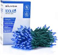 silvom blue christmas lights - 100 led mini tree lights, 33ft xmas lights - ul certified for indoor & outdoor use - string lights for halloween, christmas tree, party, wedding, patio, garden, home decoration логотип