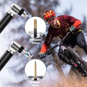 img 3 attached to 🚲 Powerful Mini Bike Pump: DIYIFE Bicycle Tire Pump for Presta & Schrader Valve, 300 PSI, with Needle and Frame Mount - Ideal for Road & MTB