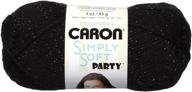 caron h97par-7 simply soft party yarn in black sparkle logo