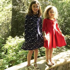 img 3 attached to 👗 Organic Cotton Fair Trade Certified Tiered Dress with Pockets for Mighty Girls: Toddler and Kids Clothes