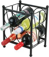 🍷 compact and stylish oenophilia mini wine matrix: 4-bottle black countertop rack - space-saving & foldable логотип