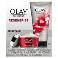 🎁 olay regenerist advanced anti-aging pore scrub cleanser and micro-sculpting face moisturizer cream gift set (5.0 oz & 1.7 oz, packaging may vary) logo