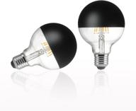 🌍 enhance your space with globe light bulbs: g25/g80 half black e26 dimmable led, 60w equivalent, 2700k soft white incandescent, ideal for bathroom, vanity, night light, makeup - 2 pack decorative bulb logo