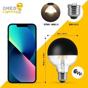 img 1 attached to 🌍 Enhance Your Space with Globe Light Bulbs: G25/G80 Half Black E26 Dimmable LED, 60W Equivalent, 2700k Soft White Incandescent, Ideal for Bathroom, Vanity, Night Light, Makeup - 2 Pack Decorative Bulb