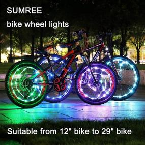 img 2 attached to 🚲 Sumree 2-Tire Pack LED Bike Wheel Lights: USB Rechargeable, 16 Modes, 7 Colors, Ultimate Safety