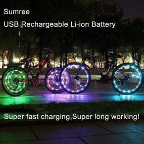 img 1 attached to 🚲 Sumree 2-Tire Pack LED Bike Wheel Lights: USB Rechargeable, 16 Modes, 7 Colors, Ultimate Safety