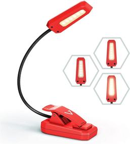 img 4 attached to 📚 Vont Book Light: Rechargeable Reading Lamp with Eye Protection LEDs | Long-Lasting (60 Hours) | Clip On, Clamp, Bed Lamp | 3 Modes, Warm White (Red)