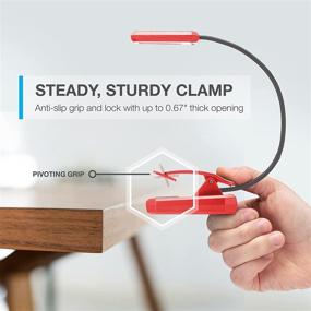 img 2 attached to 📚 Vont Book Light: Rechargeable Reading Lamp with Eye Protection LEDs | Long-Lasting (60 Hours) | Clip On, Clamp, Bed Lamp | 3 Modes, Warm White (Red)