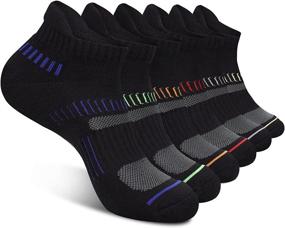 img 4 attached to Cooplus Men's Cotton Athletic Ankle Socks - Performance Cushioned & Breathable Low Cut Tab Socks with Arch Support (6 Pairs)