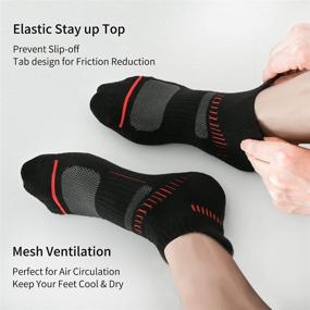 img 2 attached to Cooplus Men's Cotton Athletic Ankle Socks - Performance Cushioned & Breathable Low Cut Tab Socks with Arch Support (6 Pairs)