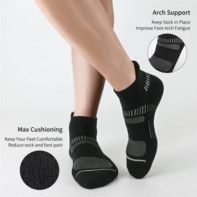 img 3 attached to Cooplus Men's Cotton Athletic Ankle Socks - Performance Cushioned & Breathable Low Cut Tab Socks with Arch Support (6 Pairs)