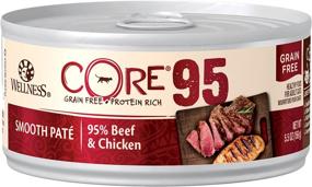img 4 attached to WELLNESS CORE 95% Grain Free Wet Cat Food, Beef & Chicken Pate, 5.5oz Can (12-Pack) - Natural High Protein Cat Food for Adult Cats