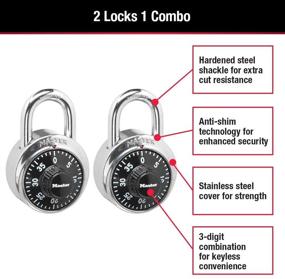 img 3 attached to 🔒 Master Lock 1500T Combination Padlock (2 Pack, Black) - Secure Locker Lock Solution!