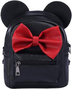 img 4 attached to Minnie Backpack Bowknot Cartoon Shoulder Backpacks