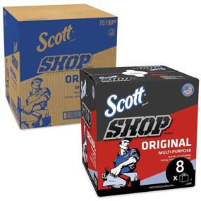 img 4 attached to Scott Shop Towels Original (75190): Blue Pop-Up Dispenser Box, 200 Towels/Box, 8 Boxes/Case - High Quantity, Effective Cleaning Solution