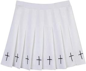 img 4 attached to 👗 Stylish Embroidered Pleated Skirts for Women: Fashionable Girls' Clothing