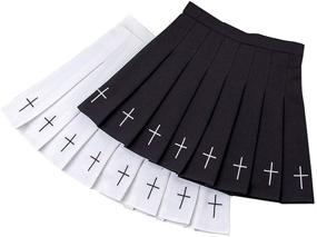 img 3 attached to 👗 Stylish Embroidered Pleated Skirts for Women: Fashionable Girls' Clothing
