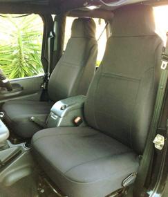 img 3 attached to 👑 Premium GEARFLAG Neoprene Seat Cover Set - Custom Fit for Wrangler LJ TJ 2003-06 (Black)