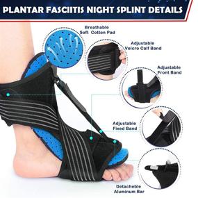 img 1 attached to 🩺 2021 Upgraded Adjustable Plantar Fasciitis Night Splint - Relief for Foot Drop, Heel Pain, Achilles Tendonitis, and Ankle Pain - Blue