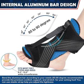 img 3 attached to 🩺 2021 Upgraded Adjustable Plantar Fasciitis Night Splint - Relief for Foot Drop, Heel Pain, Achilles Tendonitis, and Ankle Pain - Blue