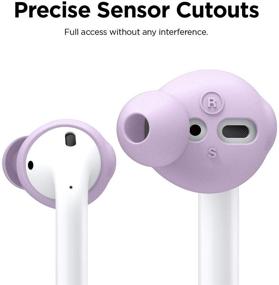 img 2 attached to 🎧 elago Earbuds Cover for Apple AirPods 2 & 1 or EarPods – Silicone Ear Tips, Ear Grip, Sound Quality Enhancement [4 Pairs: 2 Large + 2 Small] (Lavender)