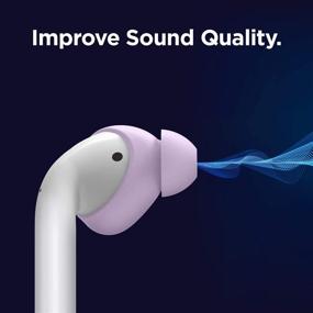 img 1 attached to 🎧 elago Earbuds Cover for Apple AirPods 2 & 1 or EarPods – Silicone Ear Tips, Ear Grip, Sound Quality Enhancement [4 Pairs: 2 Large + 2 Small] (Lavender)