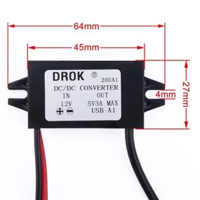 img 3 attached to 🔌 DROK Двойной адаптер питания 3A/15W: 8-22V к 5V двойной USB кабельный разъем для iPhone, iPad, Nokia, HTC