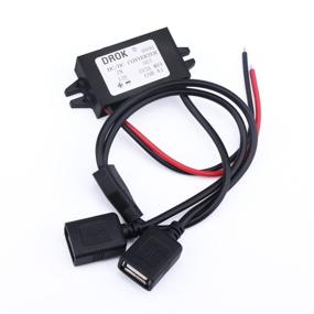 img 4 attached to 🔌 DROK Двойной адаптер питания 3A/15W: 8-22V к 5V двойной USB кабельный разъем для iPhone, iPad, Nokia, HTC