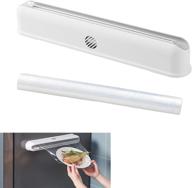 🔪 doxiglobal slide plastic wrap dispenser with cutter | roll of cling film refill | aluminium tin foil cutter storage box | food kitchen household | 12 inch x 260 ft roll size logo