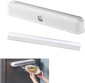 img 4 attached to 🔪 DoxiGlobal Slide Plastic Wrap Dispenser with Cutter | Roll of Cling Film Refill | Aluminium Tin Foil Cutter Storage Box | Food Kitchen Household | 12 Inch X 260 Ft Roll Size