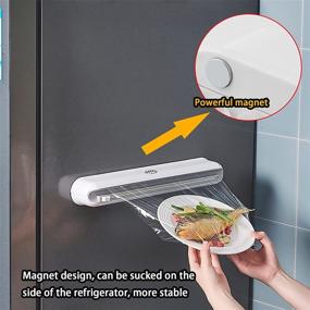 img 1 attached to 🔪 DoxiGlobal Slide Plastic Wrap Dispenser with Cutter | Roll of Cling Film Refill | Aluminium Tin Foil Cutter Storage Box | Food Kitchen Household | 12 Inch X 260 Ft Roll Size