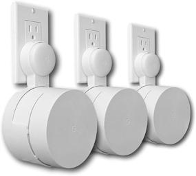 img 4 attached to Google WiFi Outlet Holder Mount: Upgraded 2020 Version - Round Plug | 🔌 Wall Mount Stand Bracket for Google WiFi Routers & Beacons | Mess-Free Installation | 3-Pack