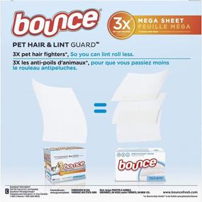 img 3 attached to 🐾 Bounce Pet Hair and Lint Guard Mega Dryer Sheets for Laundry, Fabric Softener with Triple Pet Hair Fighting Power, Unscented, Hypoallergenic, 120 Count+