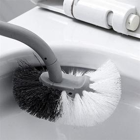 img 2 attached to 🚽 Toilet Brush Cleaner, Bathroom Toilet Bowl Brush, Compact Deep Cleaning Brush with Hook to Save Space, Bendable Brush Head for Easy Cleaning of Toilet Corners, 2Pack (Gray)