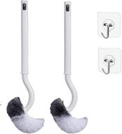 🚽 toilet brush cleaner, bathroom toilet bowl brush, compact deep cleaning brush with hook to save space, bendable brush head for easy cleaning of toilet corners, 2pack (gray) logo