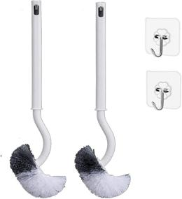 img 3 attached to 🚽 Toilet Brush Cleaner, Bathroom Toilet Bowl Brush, Compact Deep Cleaning Brush with Hook to Save Space, Bendable Brush Head for Easy Cleaning of Toilet Corners, 2Pack (Gray)