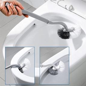 img 1 attached to 🚽 Toilet Brush Cleaner, Bathroom Toilet Bowl Brush, Compact Deep Cleaning Brush with Hook to Save Space, Bendable Brush Head for Easy Cleaning of Toilet Corners, 2Pack (Gray)