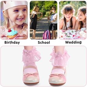 img 1 attached to 🌈 Glitter Princess Colorful Flats Shoes for Toddler Girls - ADAMUMU